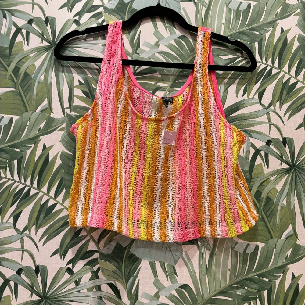 Wild Fable size large knit crochet colorful tank